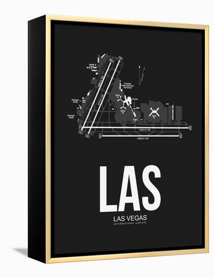 LAS Las Vegas Airport Black-NaxArt-Framed Stretched Canvas