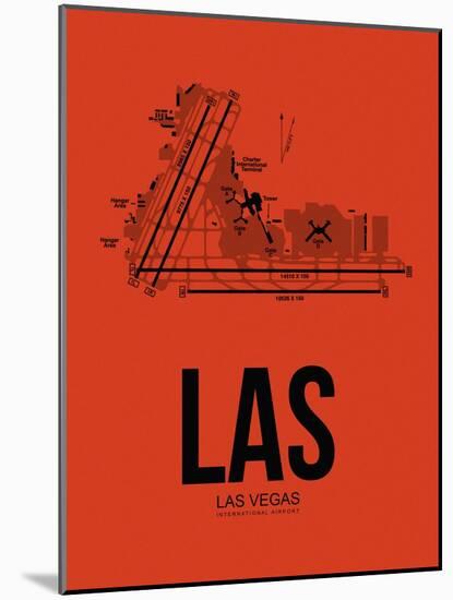 LAS Las Vegas Airport Orange-NaxArt-Mounted Art Print