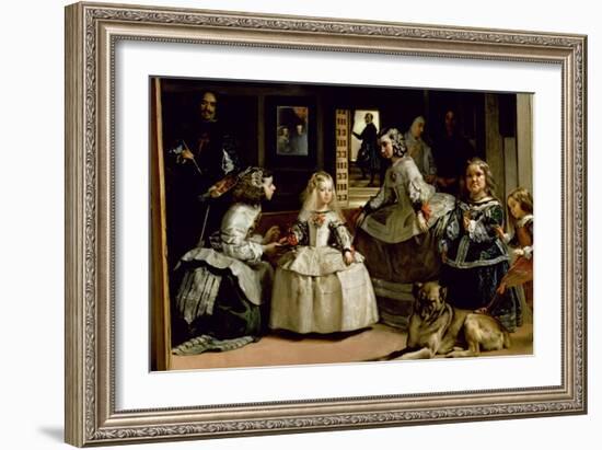 Las Meninas, Detail of the Lower Half of the Family of Philip IV (1605-65) of Spain, 1656-Diego Velazquez-Framed Giclee Print