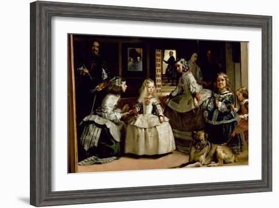 Las Meninas, Detail of the Lower Half of the Family of Philip IV (1605-65) of Spain, 1656-Diego Velazquez-Framed Giclee Print