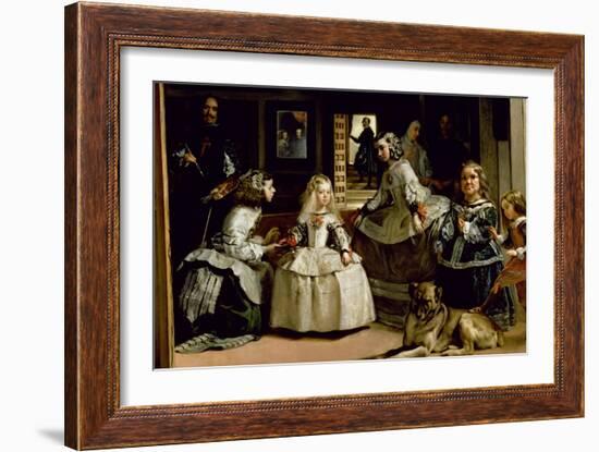 Las Meninas, Detail of the Lower Half of the Family of Philip IV (1605-65) of Spain, 1656-Diego Velazquez-Framed Giclee Print