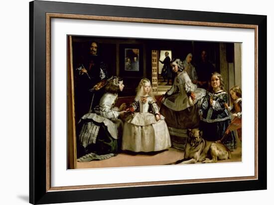 Las Meninas, Detail of the Lower Half of the Family of Philip IV (1605-65) of Spain, 1656-Diego Velazquez-Framed Giclee Print