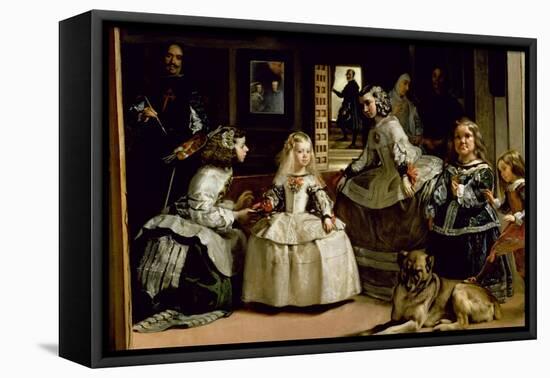 Las Meninas, Detail of the Lower Half of the Family of Philip IV (1605-65) of Spain, 1656-Diego Velazquez-Framed Premier Image Canvas