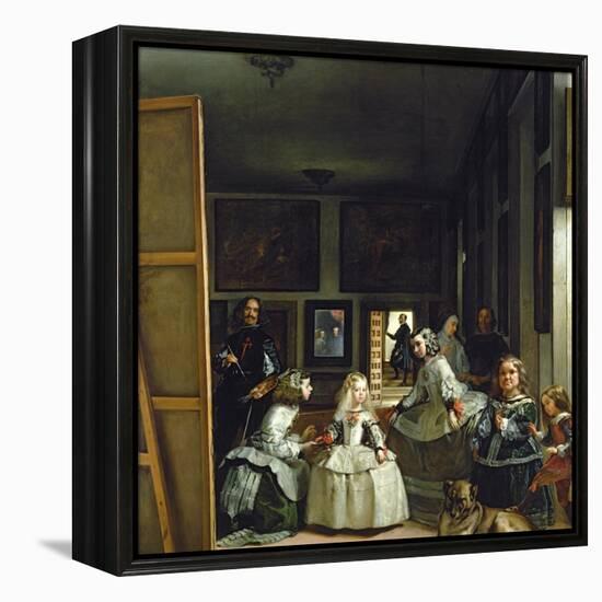 Las Meninas or the Family of Philip IV, circa 1656-Diego Velazquez-Framed Premier Image Canvas