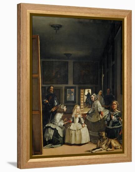 Las Meninas (With Velazquez' Self-Portrait) or the Family of Philip IV, 1656-Diego Velazquez-Framed Premier Image Canvas