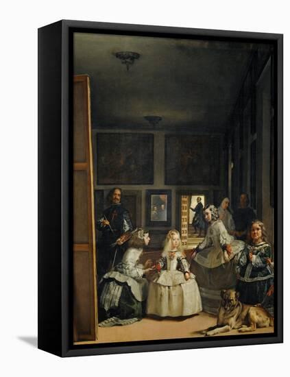 Las Meninas (With Velazquez' Self-Portrait) or the Family of Philip IV, 1656-Diego Velazquez-Framed Premier Image Canvas