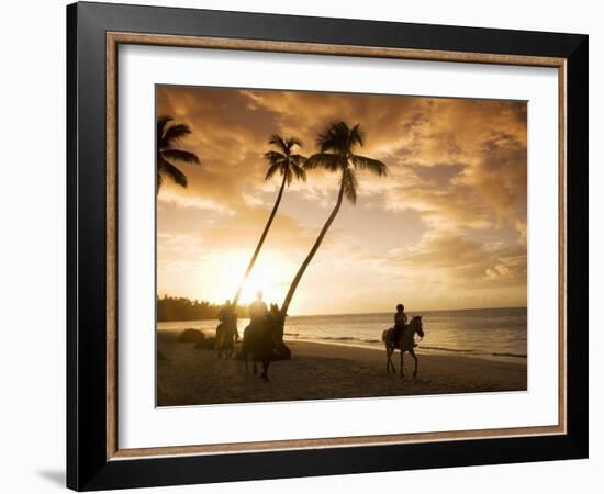 Las Terrenas at Sunset, Samana Peninsula, Dominican Republic, West Indies, Caribbean-Angelo Cavalli-Framed Photographic Print