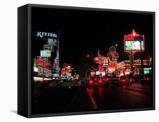 Las Vegas Boulevard Night Scenes-null-Framed Premier Image Canvas