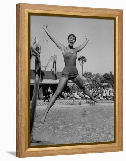 Las Vegas Chorus Girl Kim Smith at the Swimming Pool in the Sands Hotel-Loomis Dean-Framed Premier Image Canvas