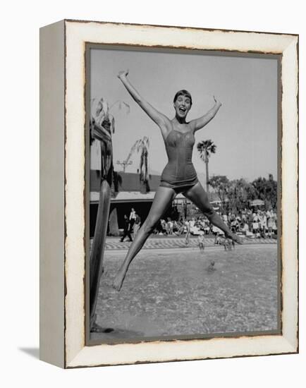 Las Vegas Chorus Girl Kim Smith at the Swimming Pool in the Sands Hotel-Loomis Dean-Framed Premier Image Canvas