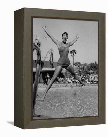 Las Vegas Chorus Girl Kim Smith at the Swimming Pool in the Sands Hotel-Loomis Dean-Framed Premier Image Canvas