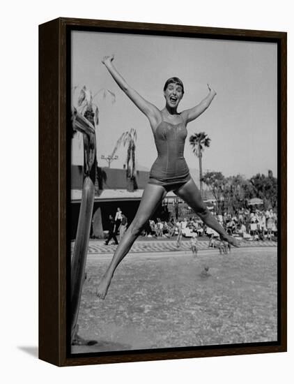 Las Vegas Chorus Girl Kim Smith at the Swimming Pool in the Sands Hotel-Loomis Dean-Framed Premier Image Canvas