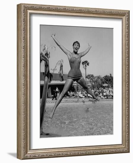 Las Vegas Chorus Girl Kim Smith at the Swimming Pool in the Sands Hotel-Loomis Dean-Framed Photographic Print