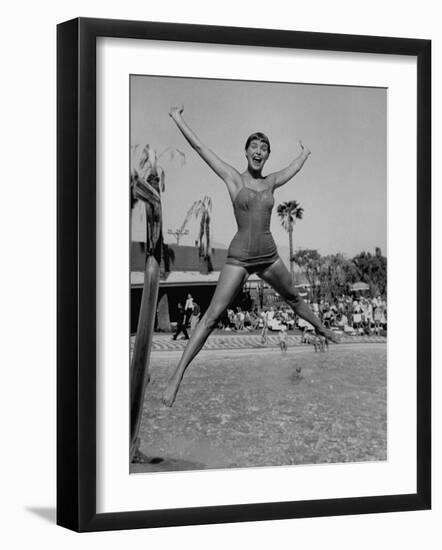 Las Vegas Chorus Girl Kim Smith at the Swimming Pool in the Sands Hotel-Loomis Dean-Framed Photographic Print