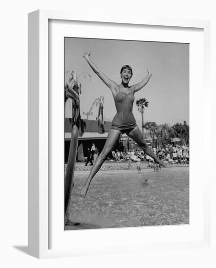 Las Vegas Chorus Girl Kim Smith at the Swimming Pool in the Sands Hotel-Loomis Dean-Framed Photographic Print