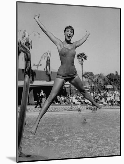 Las Vegas Chorus Girl Kim Smith at the Swimming Pool in the Sands Hotel-Loomis Dean-Mounted Photographic Print