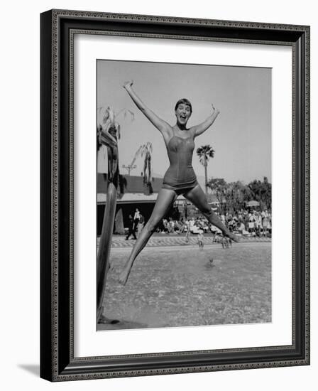 Las Vegas Chorus Girl Kim Smith at the Swimming Pool in the Sands Hotel-Loomis Dean-Framed Photographic Print