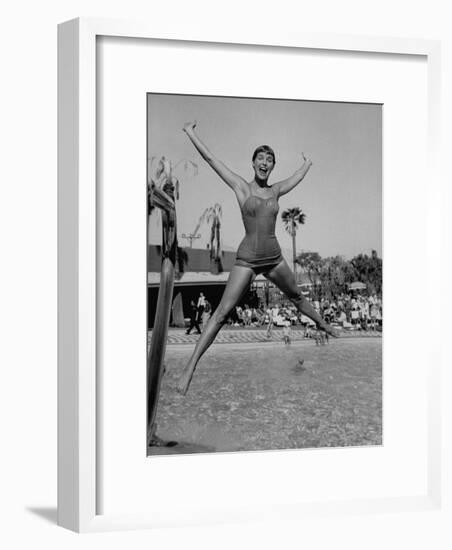 Las Vegas Chorus Girl Kim Smith at the Swimming Pool in the Sands Hotel-Loomis Dean-Framed Photographic Print