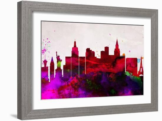 Las Vegas City Skyline-NaxArt-Framed Art Print