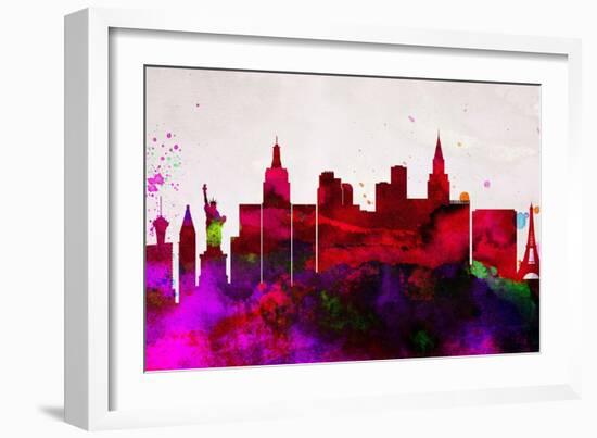 Las Vegas City Skyline-NaxArt-Framed Art Print