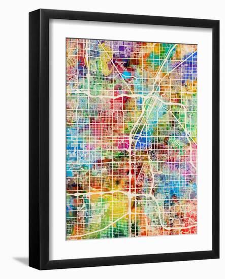 Las Vegas City Street Map-Michael Tompsett-Framed Art Print