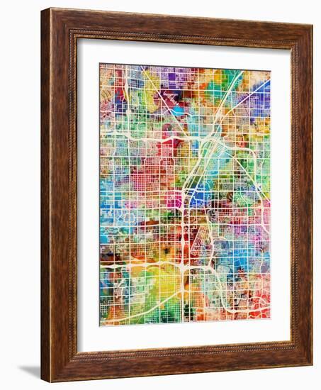 Las Vegas City Street Map-Michael Tompsett-Framed Premium Giclee Print