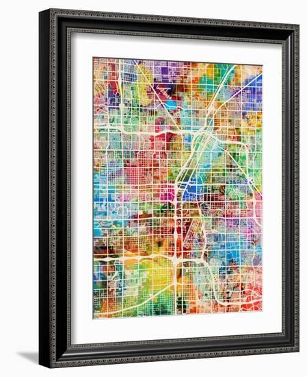 Las Vegas City Street Map-Michael Tompsett-Framed Premium Giclee Print