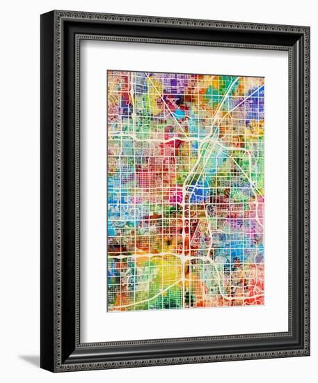 Las Vegas City Street Map-Michael Tompsett-Framed Art Print