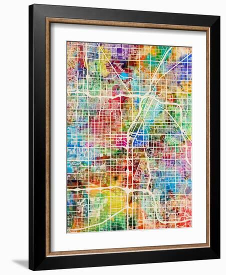 Las Vegas City Street Map-Tompsett Michael-Framed Art Print