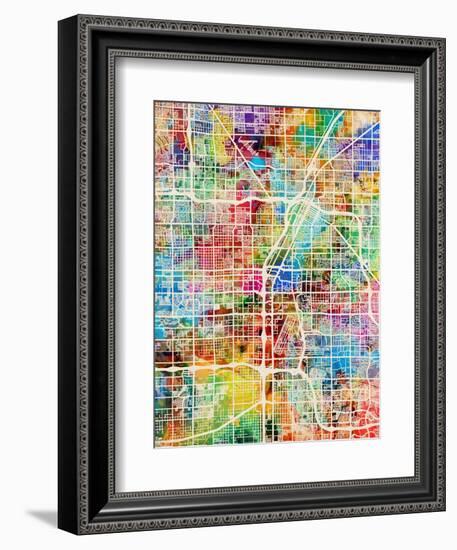 Las Vegas City Street Map-Tompsett Michael-Framed Art Print