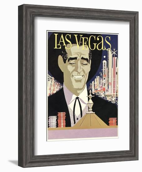 Las Vegas, Cowboy at Roulette Table-null-Framed Art Print