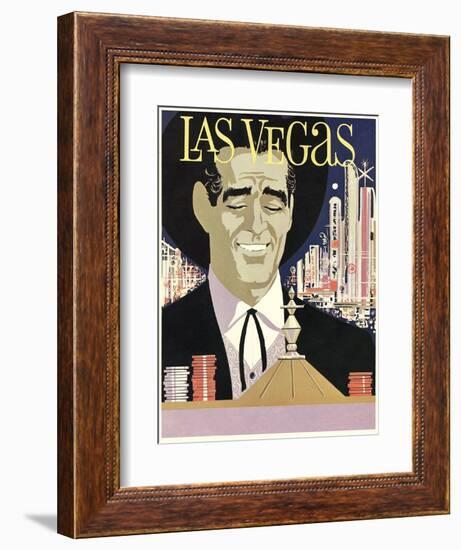 Las Vegas, Cowboy at Roulette Table-null-Framed Art Print