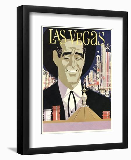 Las Vegas, Cowboy at Roulette Table-null-Framed Art Print