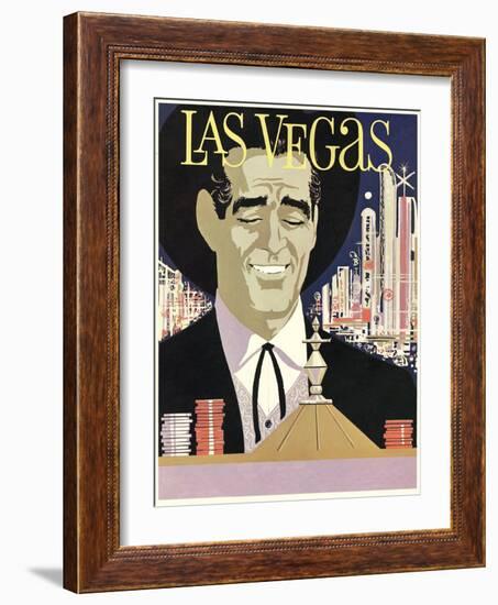 Las Vegas, Cowboy at Roulette Table-null-Framed Art Print