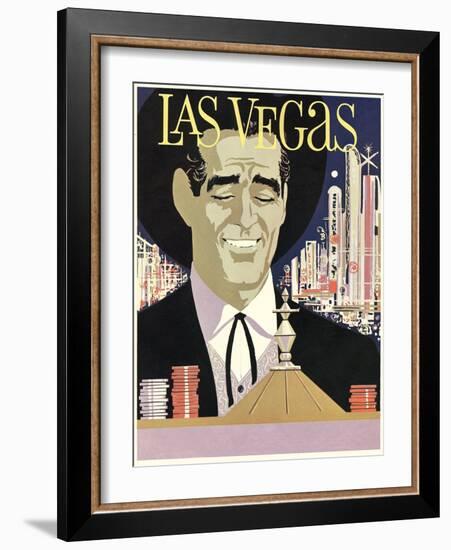 Las Vegas, Cowboy at Roulette Table-null-Framed Art Print