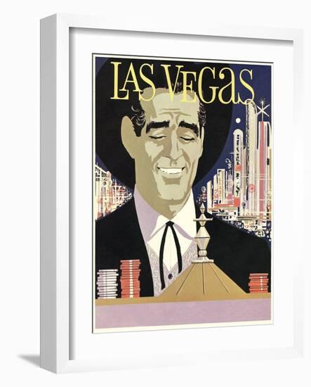 Las Vegas, Cowboy at Roulette Table-null-Framed Art Print