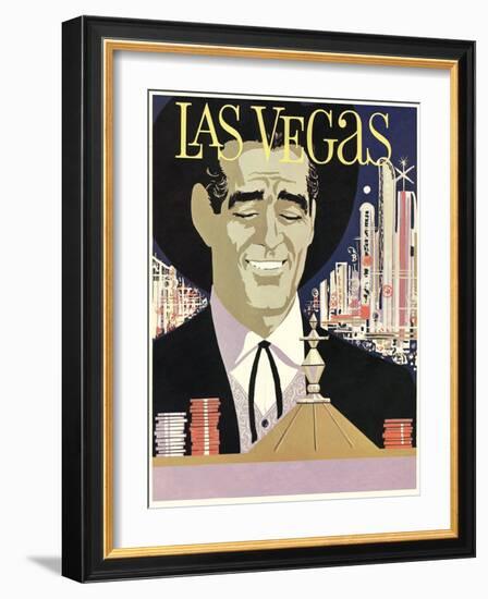 Las Vegas, Cowboy at Roulette Table-null-Framed Art Print