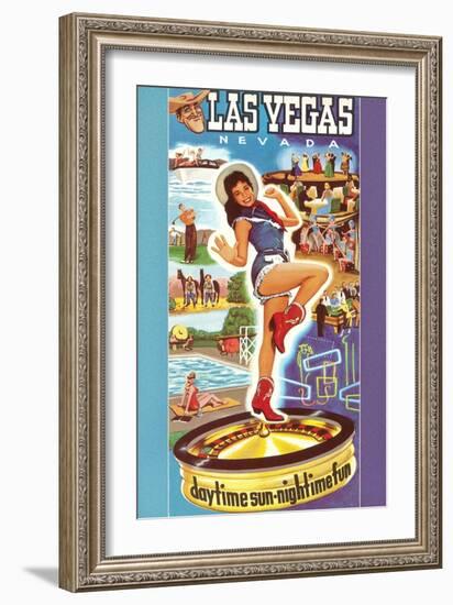 Las Vegas Daytime Sun, Nighttime Fun, Nevada-null-Framed Art Print