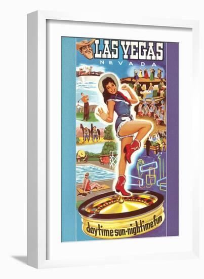 Las Vegas Daytime Sun, Nighttime Fun, Nevada-null-Framed Art Print