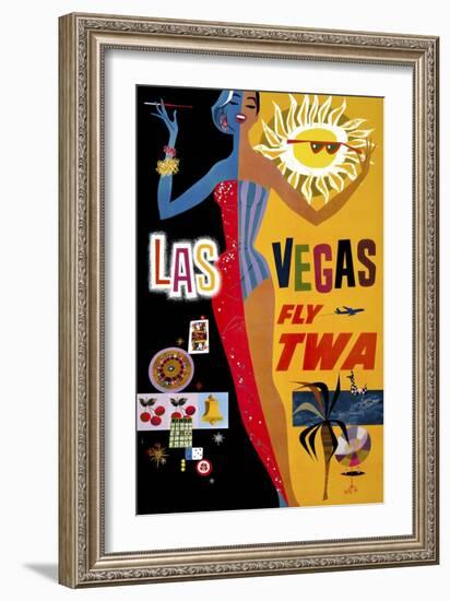 Las Vegas, Fly TWA-null-Framed Giclee Print