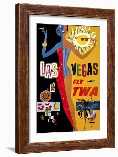 Las Vegas, Fly TWA-null-Framed Giclee Print