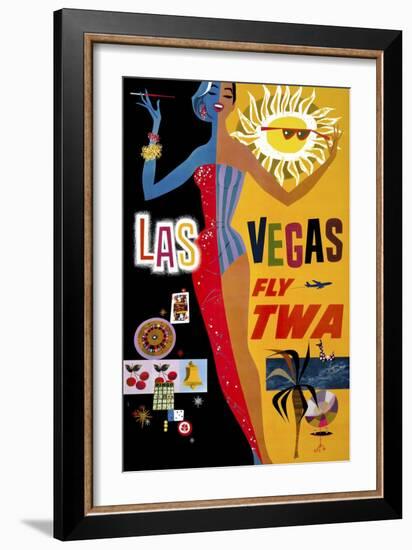 Las Vegas, Fly TWA-null-Framed Giclee Print