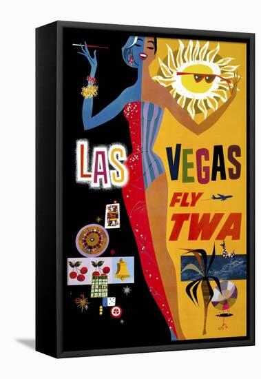 Las Vegas, Fly TWA-null-Framed Premier Image Canvas