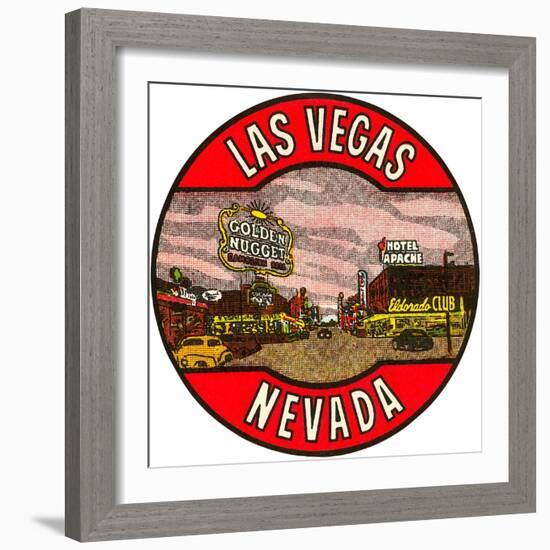 Las Vegas Logo, Golden Nugget, Nevada-null-Framed Art Print