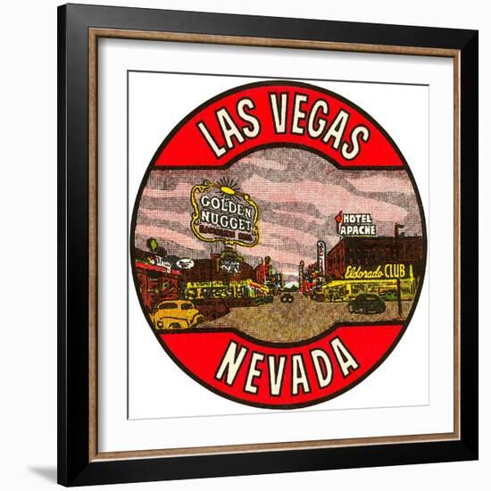 Las Vegas Logo, Golden Nugget, Nevada-null-Framed Art Print