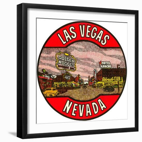 Las Vegas Logo, Golden Nugget, Nevada-null-Framed Art Print