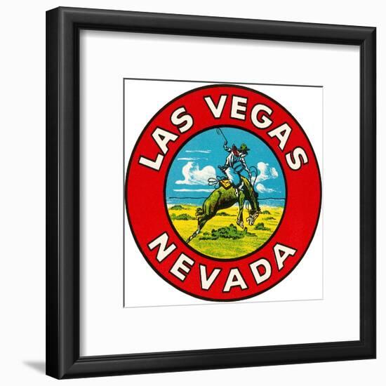 Las Vegas Logo with Bucking Bronco, Nevada-null-Framed Art Print