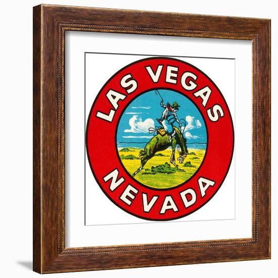 Las Vegas Logo with Bucking Bronco, Nevada-null-Framed Art Print