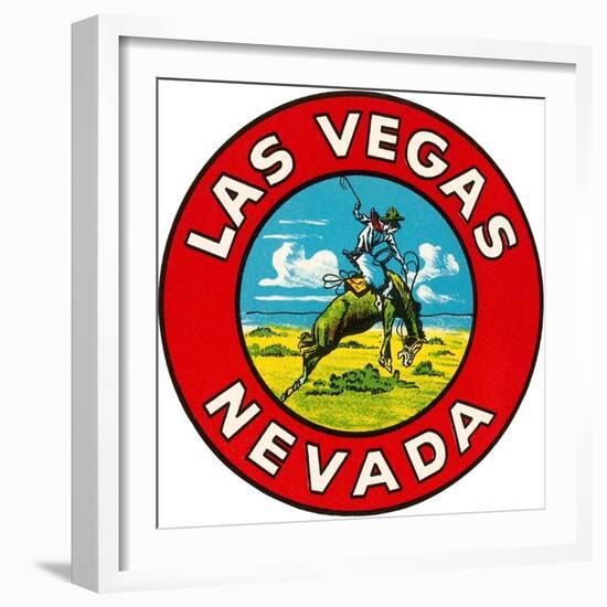 Las Vegas Logo with Bucking Bronco, Nevada-null-Framed Premium Giclee Print