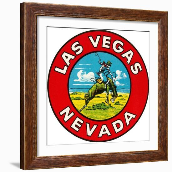 Las Vegas Logo with Bucking Bronco, Nevada-null-Framed Art Print